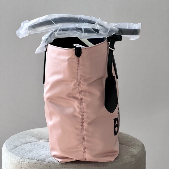 Burberry Medium Logo Print Nylon Tote in Rose Beige - Picture 5 of 13